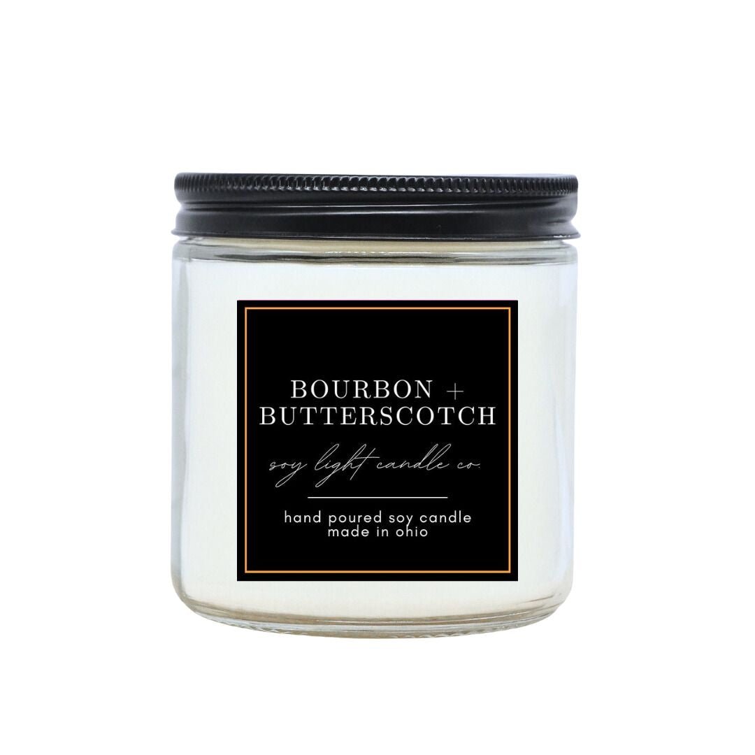 Bourbon and Butterscotch Candle - Soy Light Candle Co.