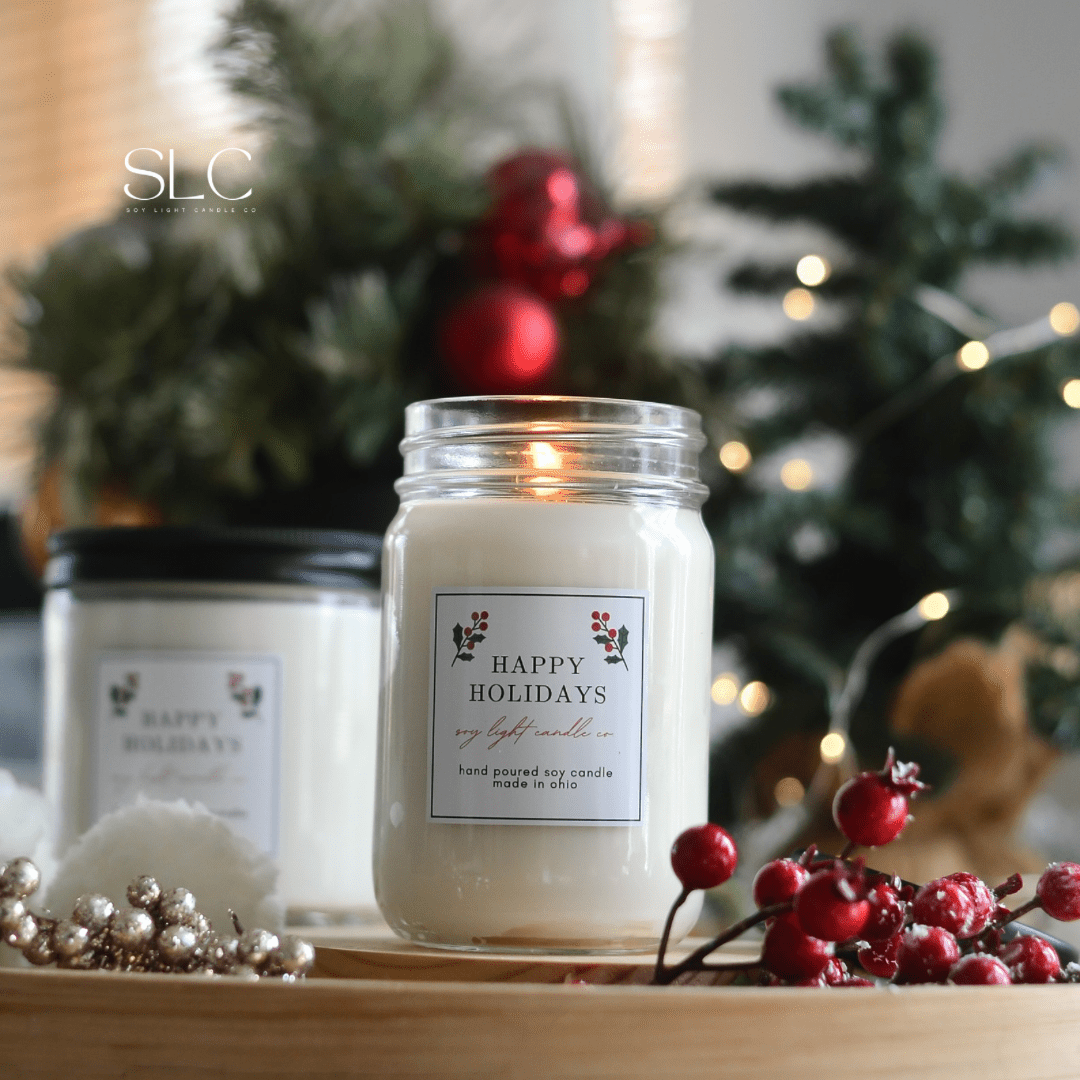 Happy Holidays Candle - Soy Light Candle Co.